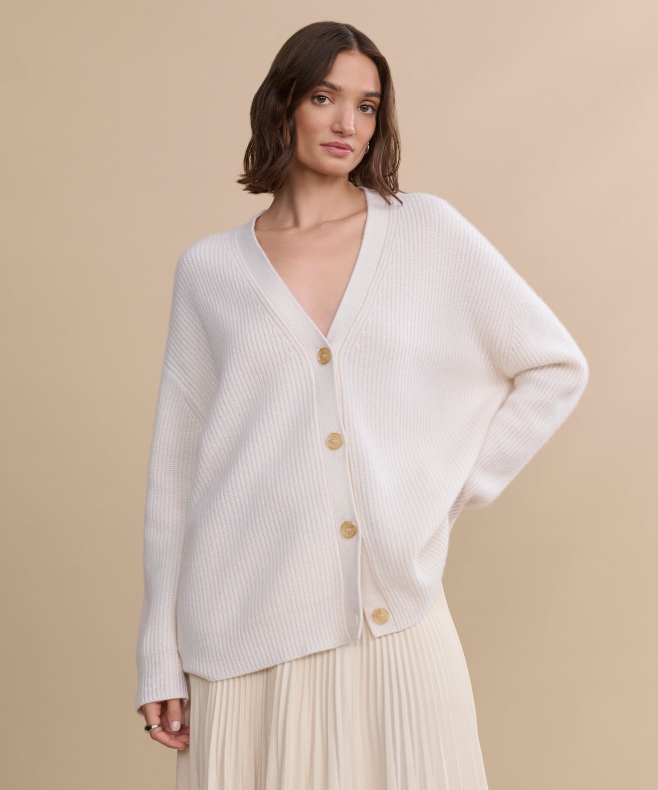 Women's Cashmere Cocoon Cardigan Ivory | Jenni Kayne