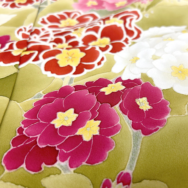 鮮やかに彩られた幻のブランド染の北川謹製の特選訪問着 鮮やかに彩