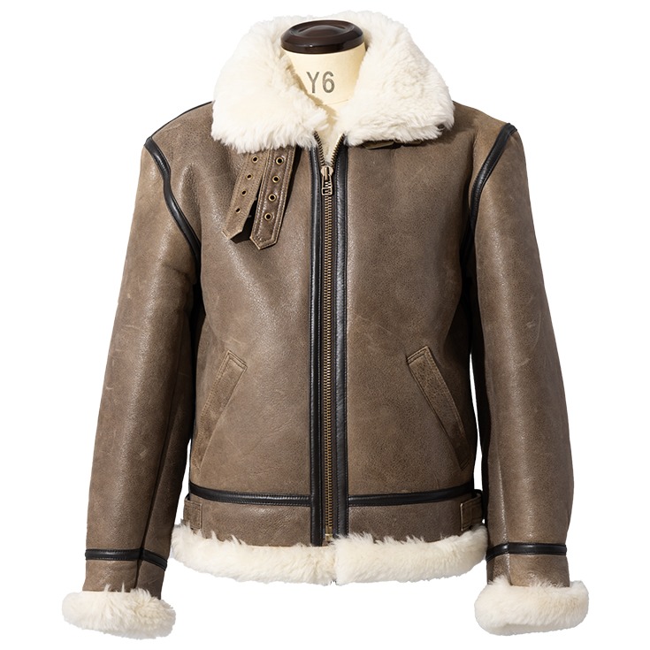 Liugoo Leathers 本革 B-3フライトジャケット ムートンジャケット