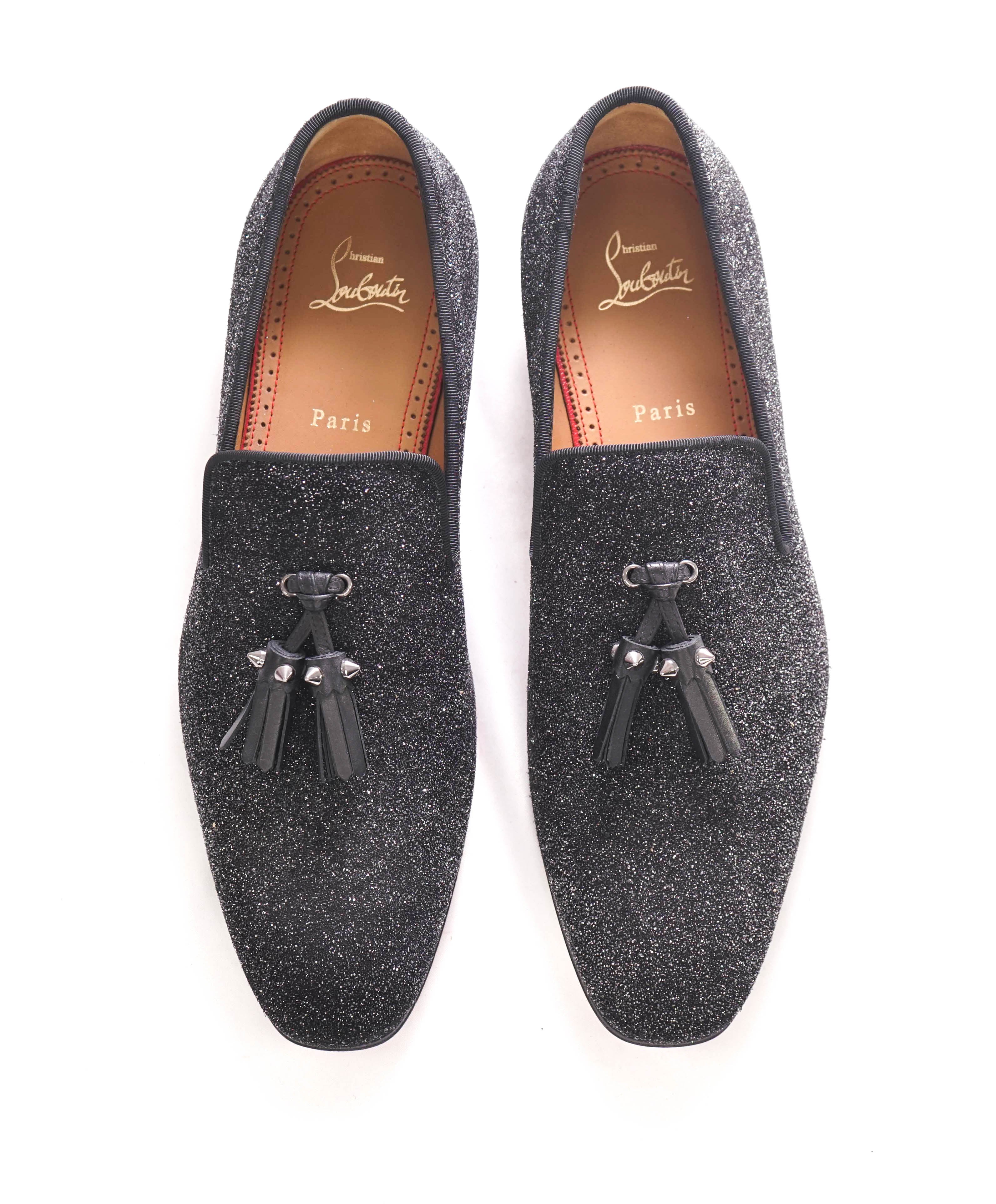 $1,250 CHRISTIAN LOUBOUTIN - * Colonnaki* Glitter Spiked Tassel Loafer