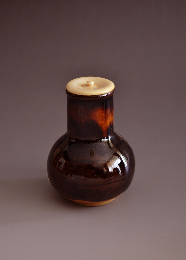 鶴首茶入 桶谷定一作 茶道具 茶入 Antique Sam's Collection