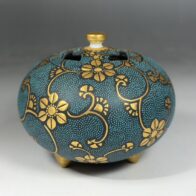 道場宗廣 川蝉 黒柿四方 香合 | 新栄堂