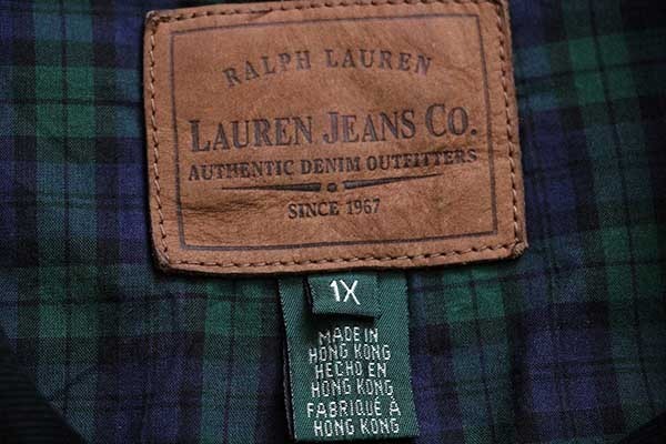 LAUREN JEANS ラルフローレン タータンチェックライナー ブラック