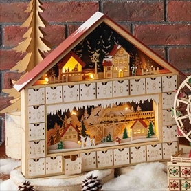 木製アドベントカレンダー サンタ 幅32.5cm