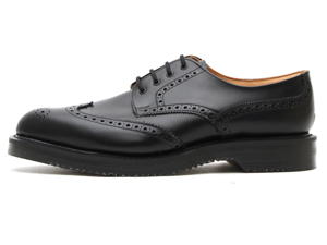 ジョージコックス15014ブラックレザー ウイングチップ／ROCK SHOES COMPANY