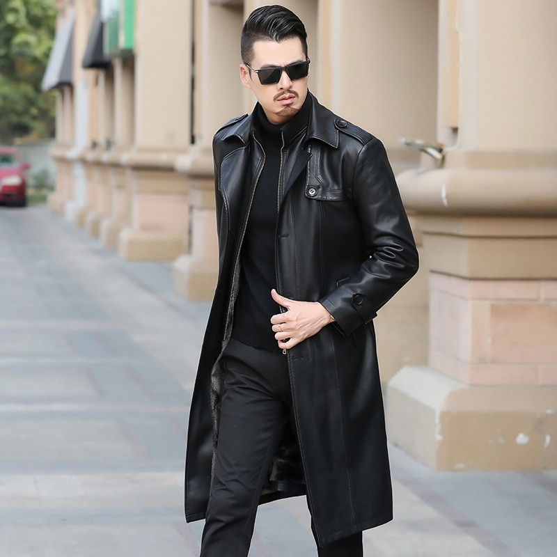 楽天市場】レザーコート トレンチコート 膝丈 革 ロングコート 革