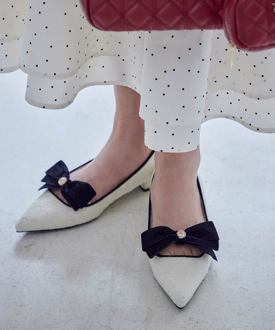 SALE】ベロアリボンクラシカルフラットパンプスRANDA公式サイト