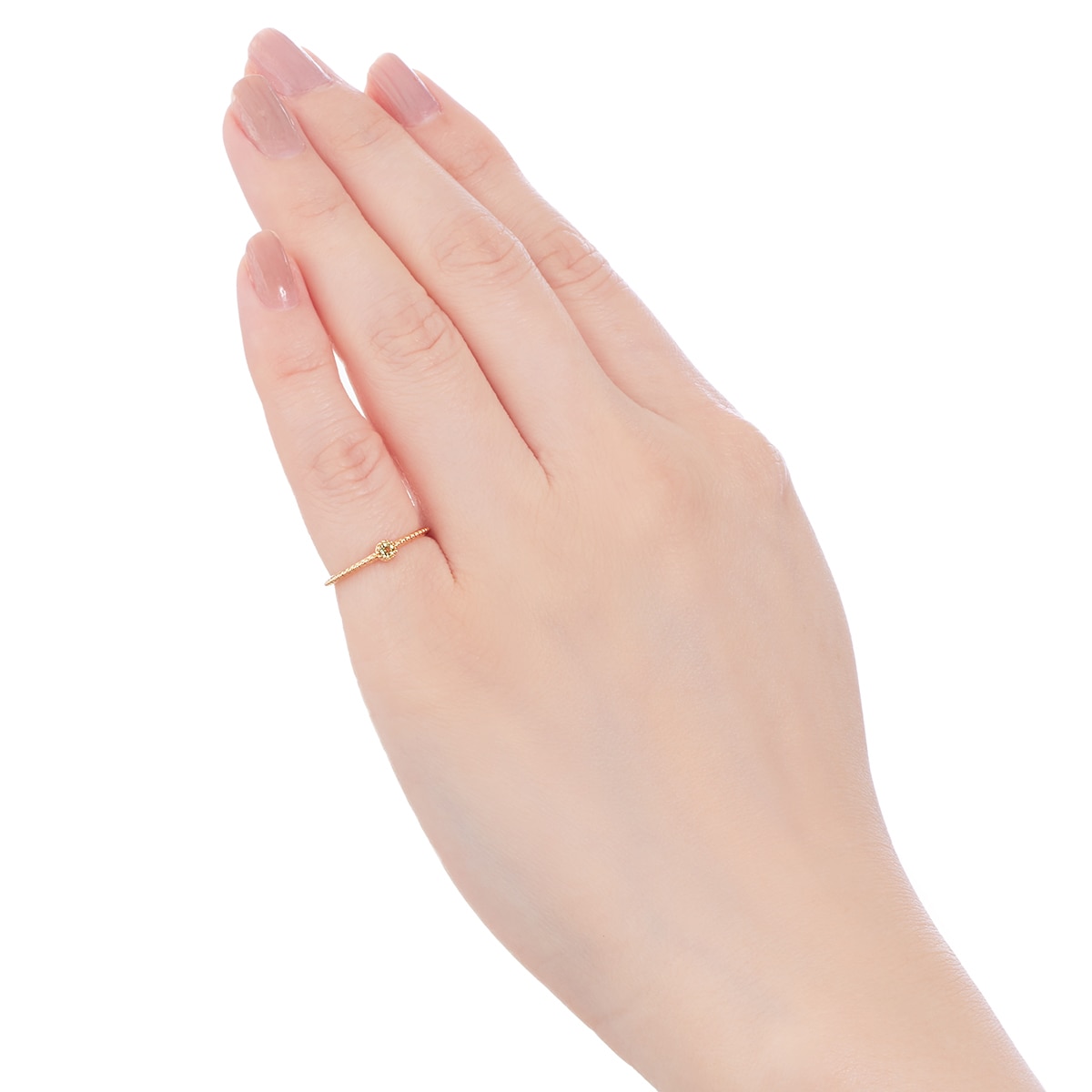 K10イエローゴールドペリドットリング（ピンキーリング）(RFR940-001