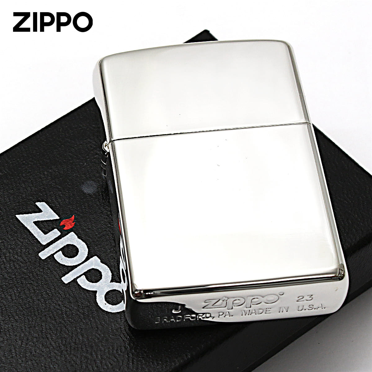 Zippo ジッポー 無地 100 ミクロン ＃200 ミラー 鏡面 ポリッシュ 銀