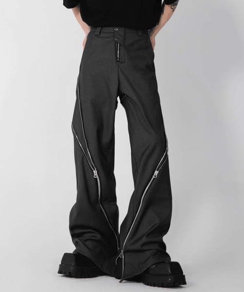 Theater code スラックス zipper design slacks/ジッパーデザイン
