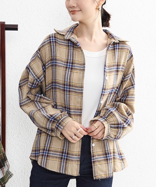 ブラウス シャツ ギンガムチェックシャツ レディース : ZOZOTOWN Yahoo