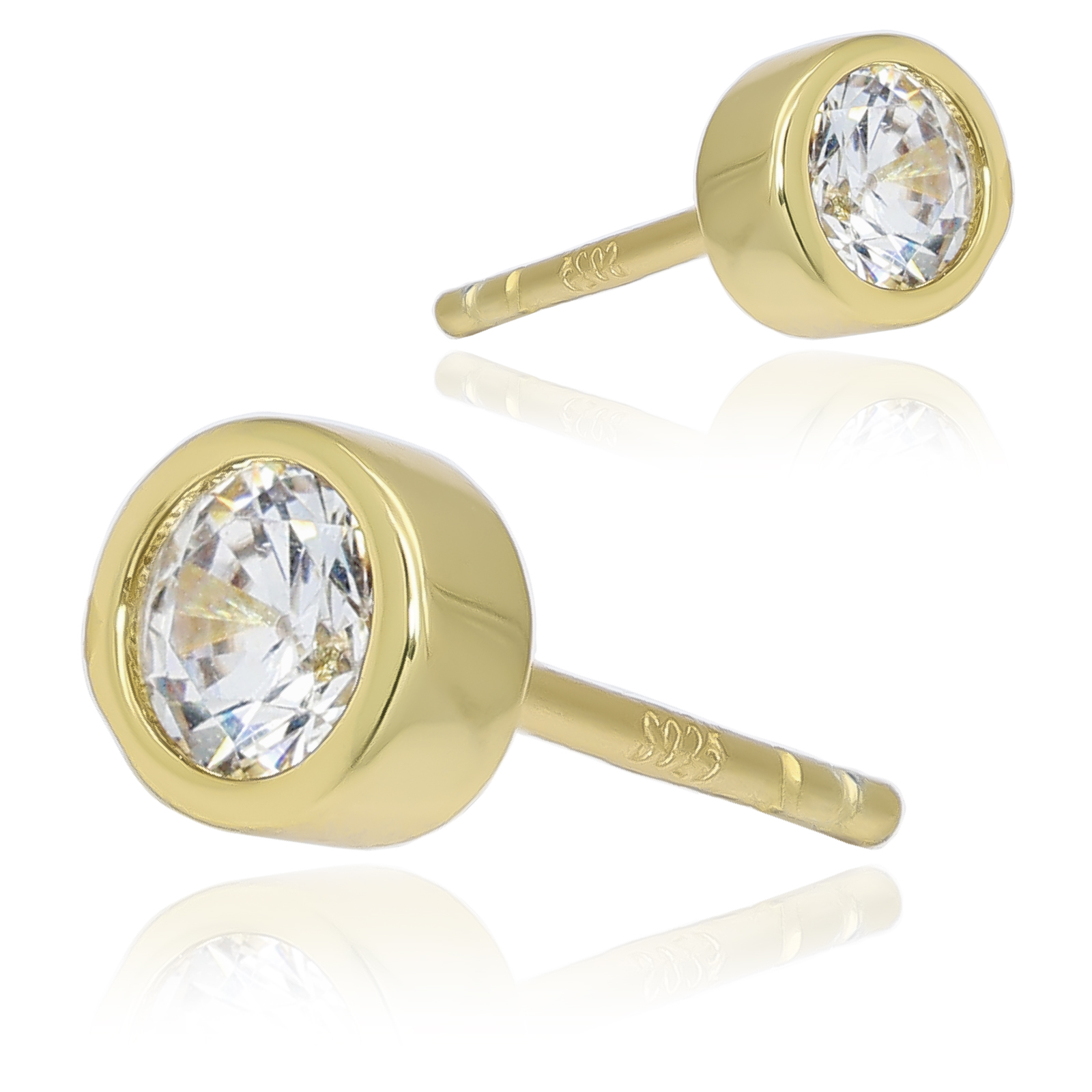 ピアス レディース 人気 1ペア 18KGP スタッドピアス S925 シルバー