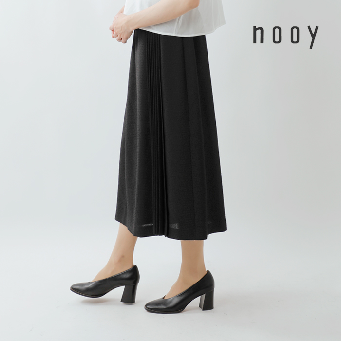 nooy ヌーイ ブークレ ジャガード ブラック プリーツ スカート fsk05