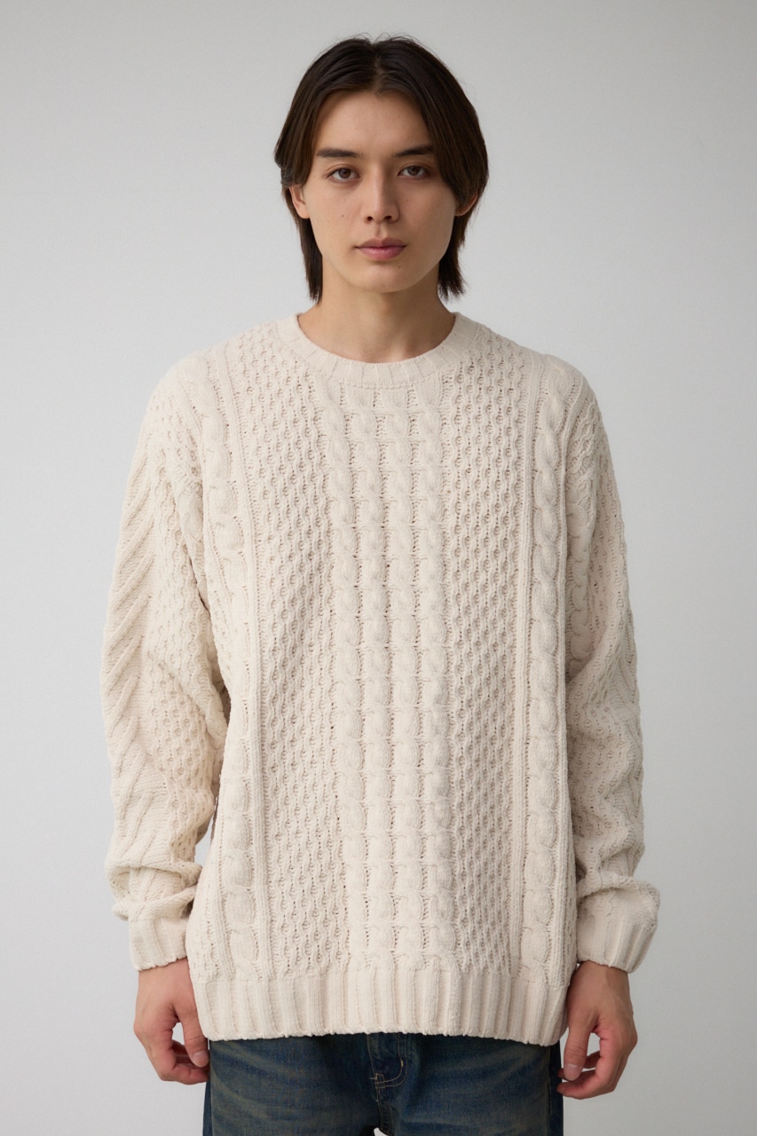 シェニールケーブルニット｜MEN｜251HAB70-021I｜AZUL BY MOUSSY