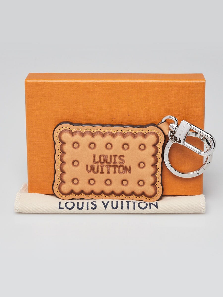Louis Vuitton Brown Leather Biscuit Key Holder and Bag Charm