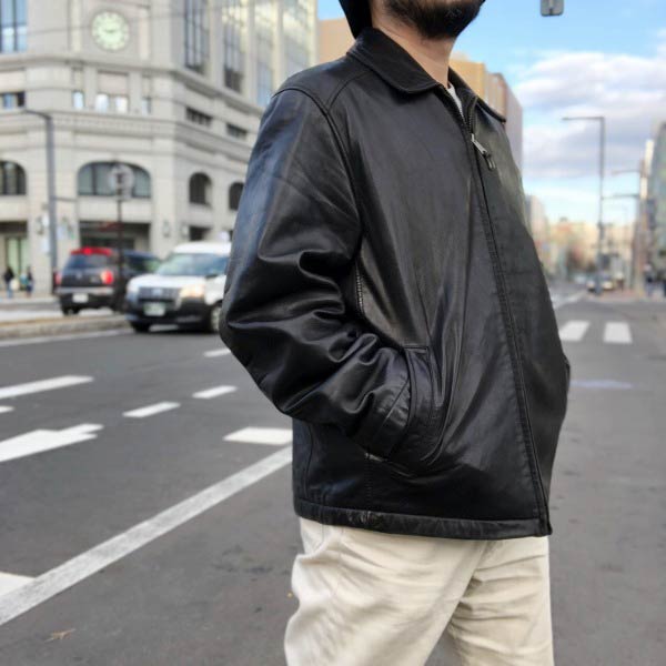 vj 90sヴィンテージラムレザーブルゾンボンバージャケットarchive 90s