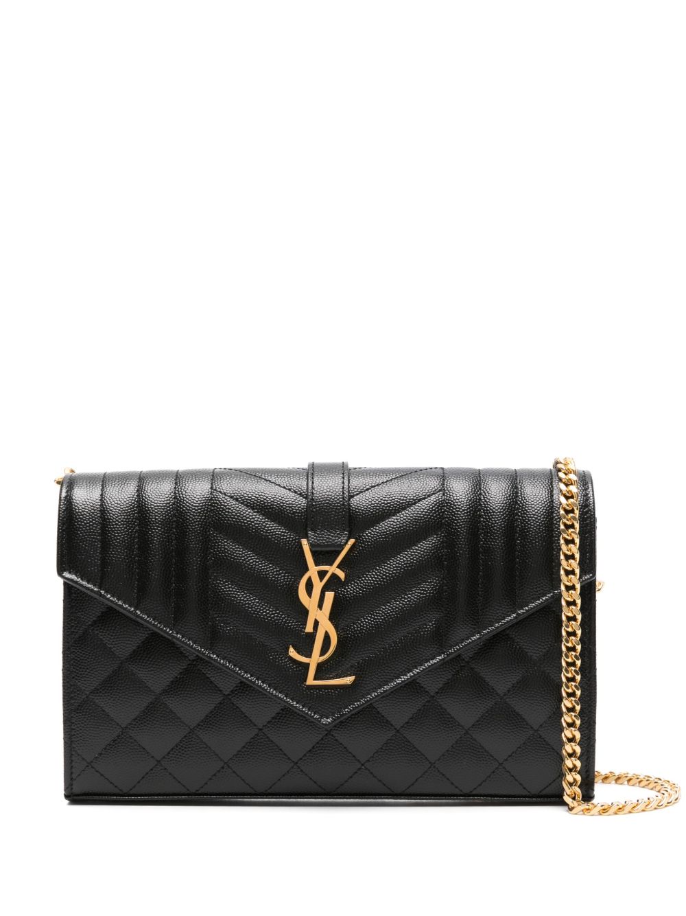 Saint Laurent Envelope Leather Cross Body Bag | Black | FARFETCH SG