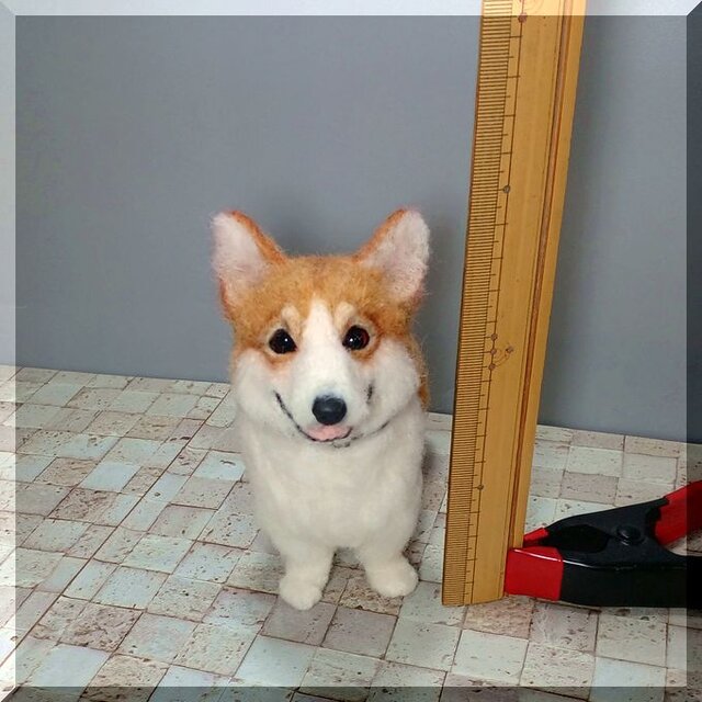 羊毛フェルト 犬 コーギー ウェルシュ・コーギー 犬フィギュア | iichi
