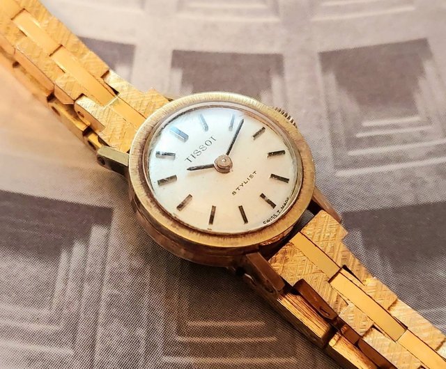 台湾 スイス ティソ Tissot 手巻き式 ブロンズ製 シンプルゴールド