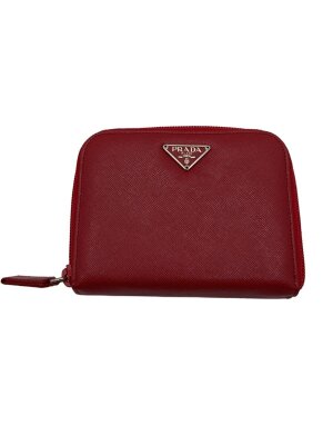 PRADA(プラダ) / 3つ折り財布/サフィアーノ/三角プレート/RED