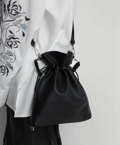 ADAMPATEK/アダムパテック】new shrink lether drawstring minibag