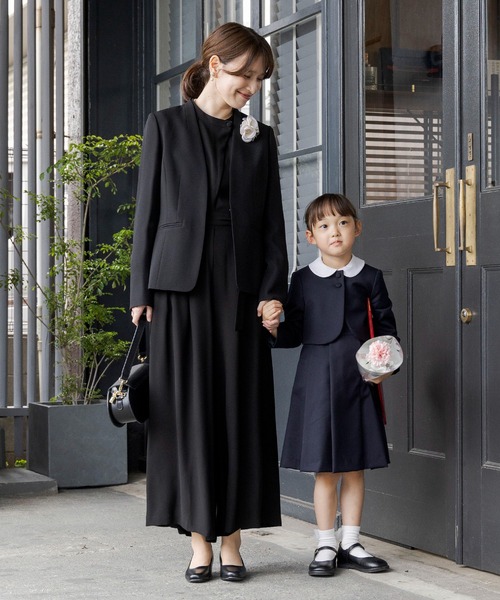 卒入学式にも使える】【喪服】ノーカラーロングジャケット