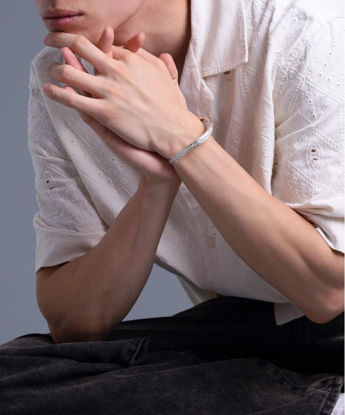 HAWAIIAN”プルメリアラージウェーブバングル/シルバー925【LION HEART