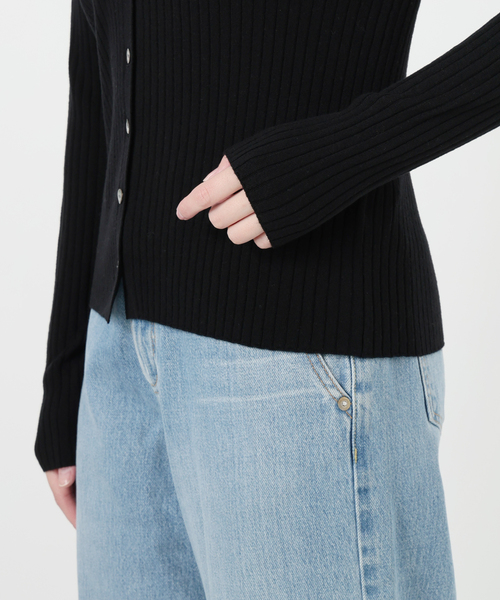 セール】《追加》イタリア ヤーン RIB Vネックカーディガン