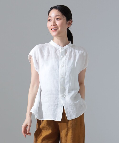 TICCA / リネン フレンチスリーブ シャツ［手洗い可］（シャツ