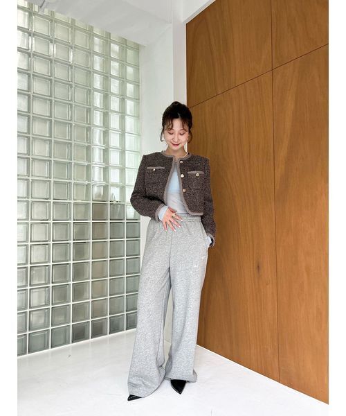 LILY BROWN（リリーブラウン）の「ツイードショートジャケット（ノー