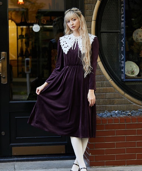 axes femme（アクシーズファム）の「クラシカルベロアワンピース