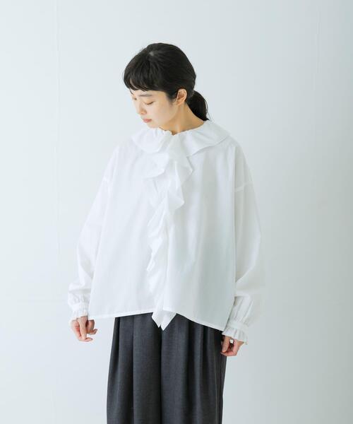 コットンフリルカラーシャツ（シャツ/ブラウス）｜かぐれ（カグレ）の