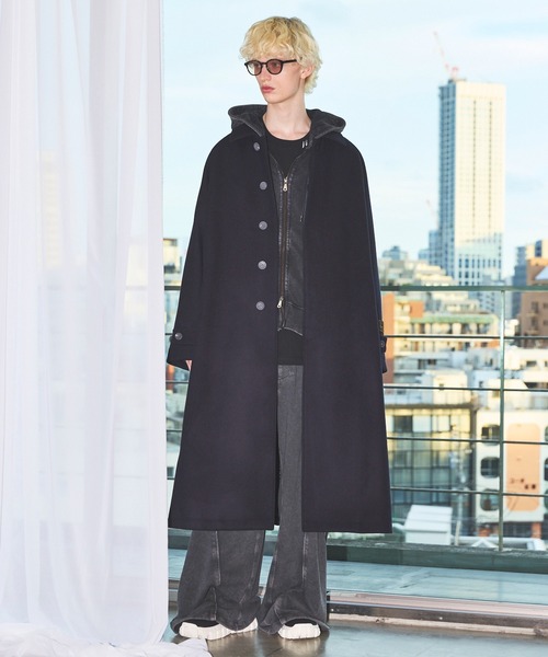 UNISEX》Super170s Prime-Over Melton Balmachan Coat/プライム