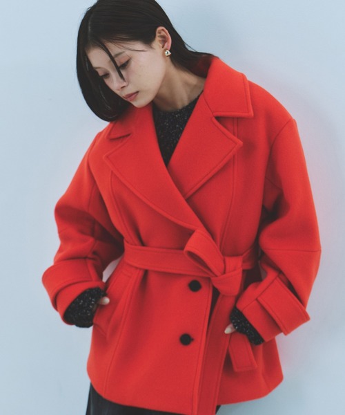 再入荷なし！】SUPER140ラペルショートコート｜ウール/保温/冬服