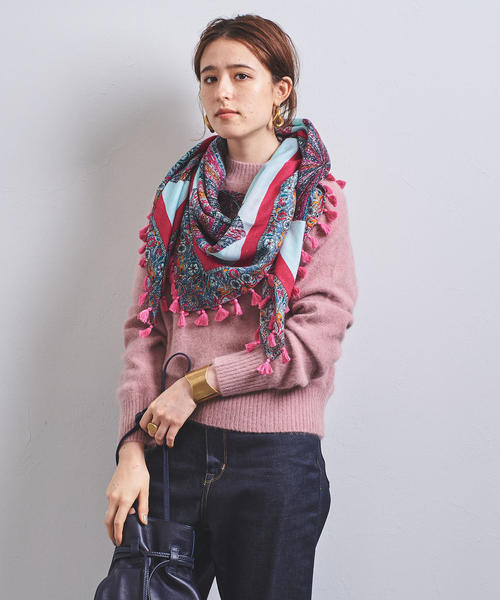 manipuri（マニプリ）の「＜manipuri（マニプリ）＞ポンポン ストール