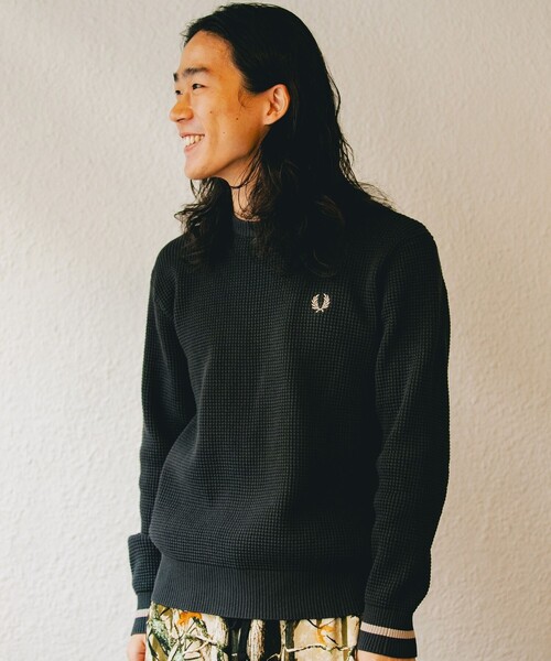 SHIPS別注】FRED PERRY: シングル ティップ ワッフル ニット