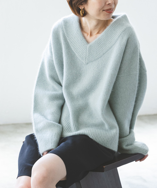 Noble（ノーブル）の「《追加》YAKワイドVネックニット（ニット