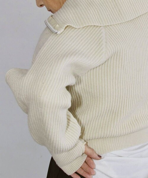 TODAYFUL/トゥデイフル】ウォッシュドウールジップニット（ニット