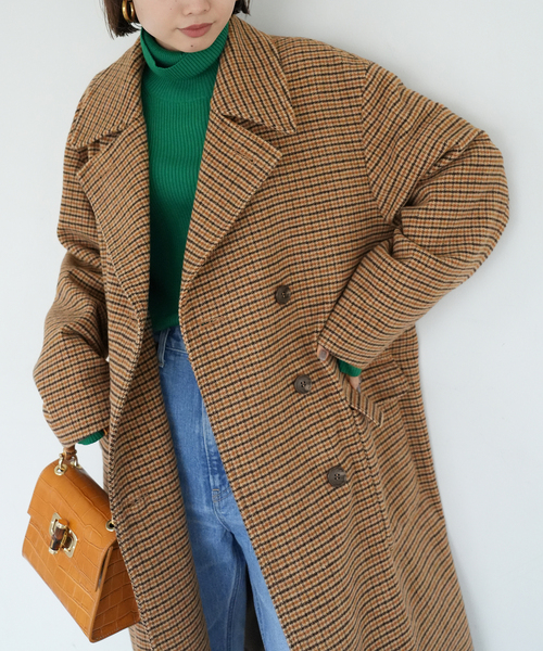 SLOBE IENA（スローブイエナ）の「チェックロングピーコート