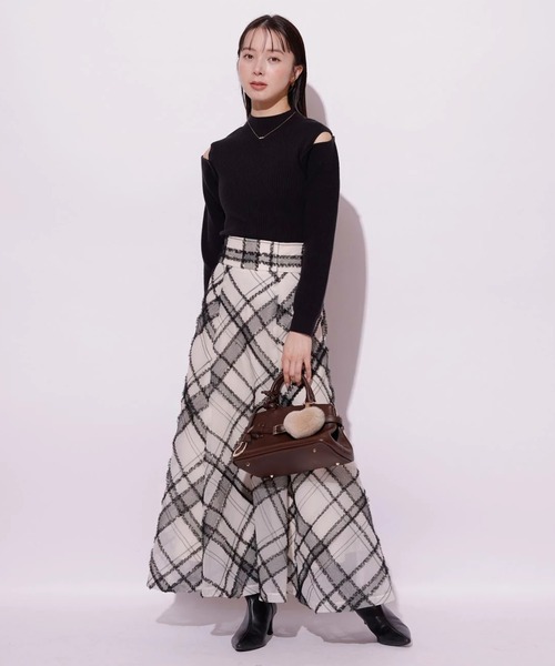 Mystrada（マイストラーダ）の「チュールチェック刺繍スカート
