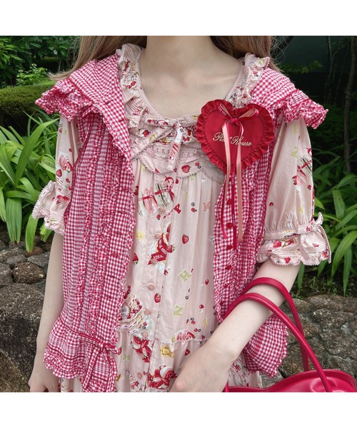 PINK HOUSE（ピンクハウス）の「フード付きフリルベスト（ベスト