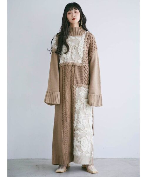 MURUA（ムルーア）の「【YUKKOコラボ】ジャガードブロックワンピース