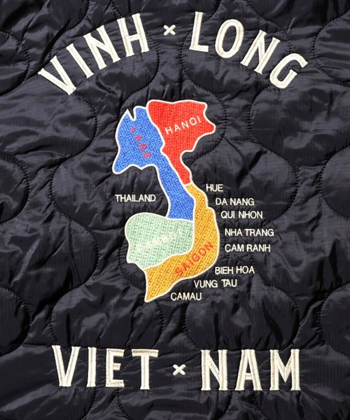 HOUSTON ヒューストン REVERSIBLE VIETNAM JACKET 虎 MAP柄 刺繍