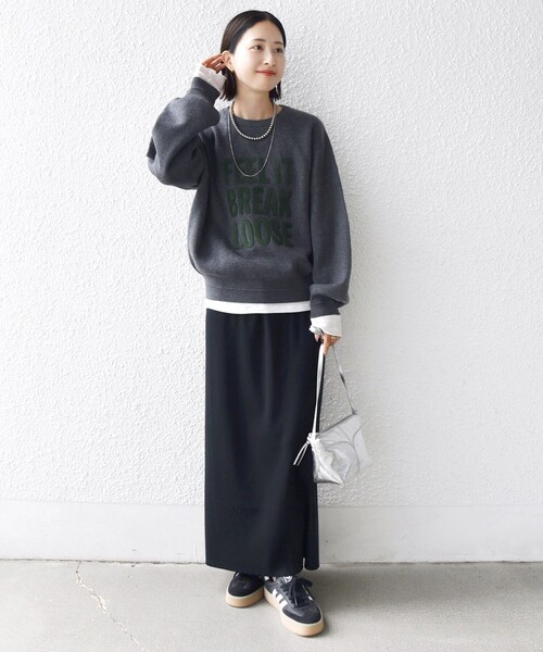 WEB限定】〈手洗い可能〉サガラ 刺繍 ロゴ ニット プルオーバー