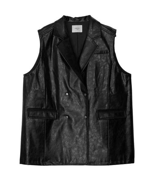 Ameri（アメリ）の「CRASH SYNTHETIC LEATHER N/S JACKET（ベスト