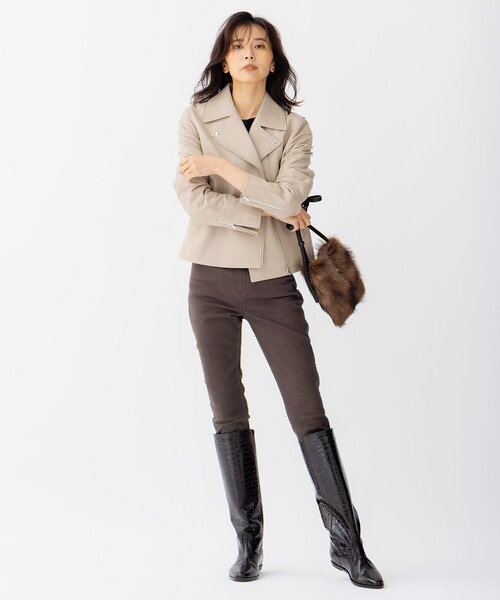 ラムレザー ライダース ジャケット（ライダースジャケット）｜23区 L