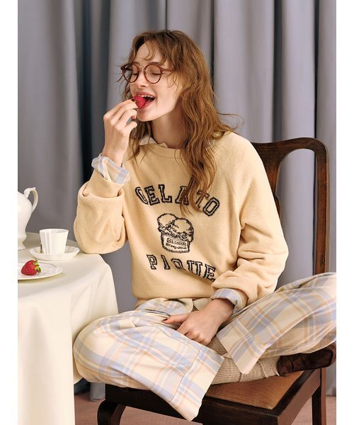 セール】トラッドアイスクリームジャガードプルオーバー（ルームウェア