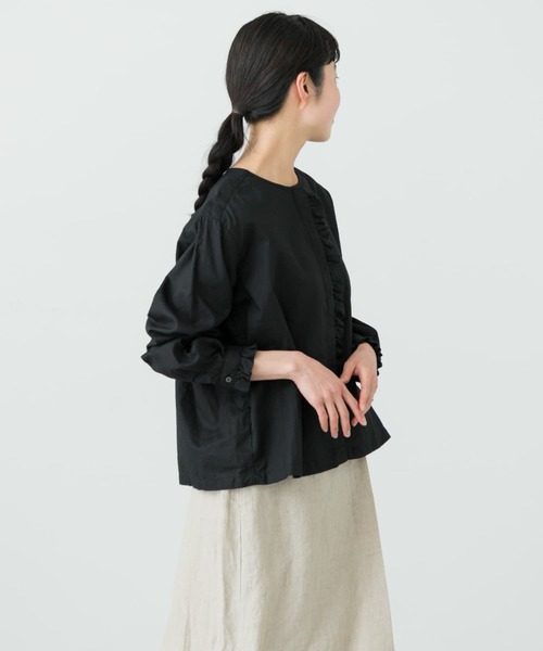 かぐれ（カグレ）の「コットンリネンフリルブラウス（シャツ/ブラウス
