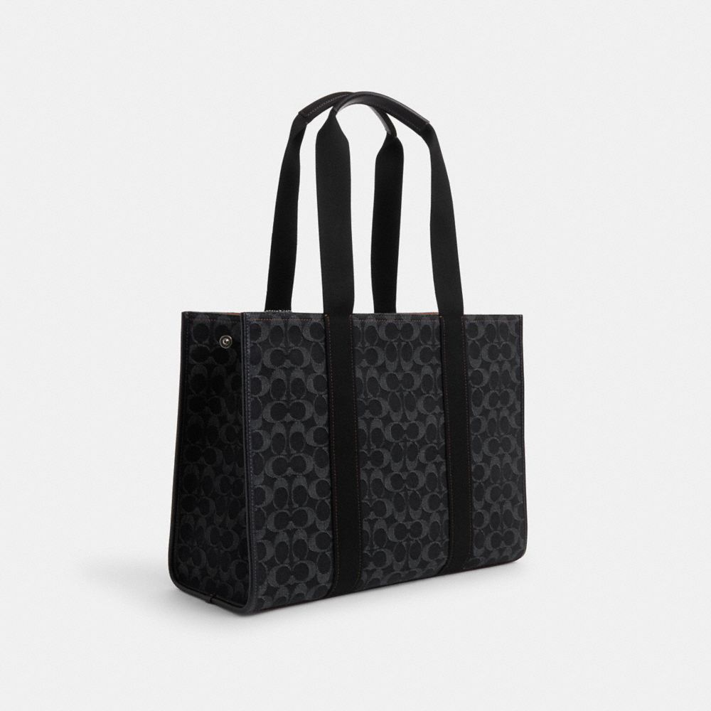 公式】コーチアウトレット | ラージ スミス トート・シグネチャー デニム