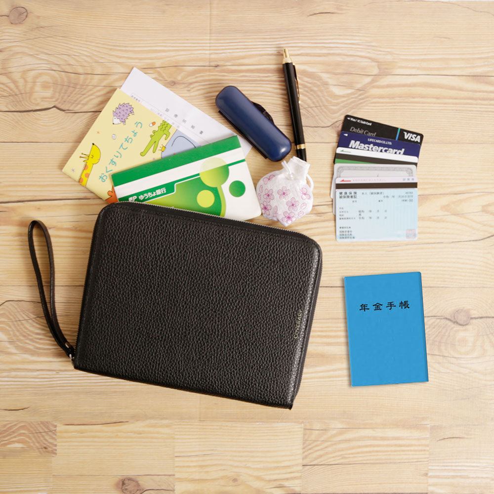 本革 イタリアンシュリンクレザー マルチケース バッグインバッグ